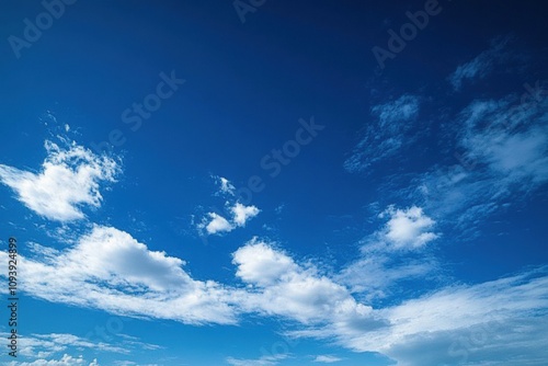 Clear Blue Sky with White Clouds Background for Design