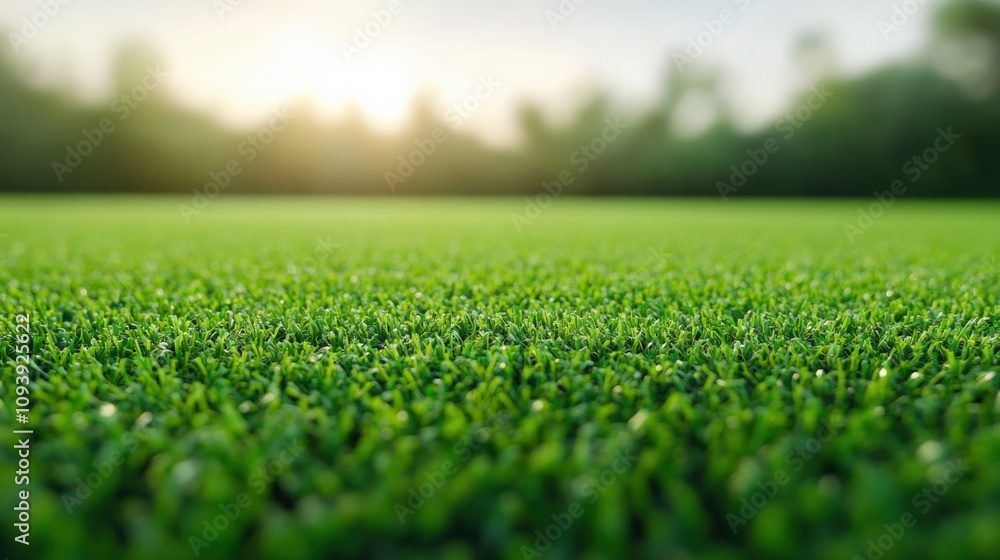lush green grass field with a soft focus background and warm sunlight lush green grass field with a soft focus background and warm sunlight