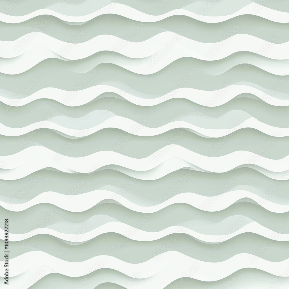 Minimalist Wavy Pattern Seamless Design Light Green and White Background Minimalist Wavy Pattern Seamless Design Light Green and White Background