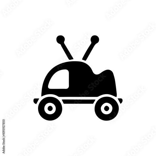 Simple Vector Icon of a toy car – Logo Design Illustration