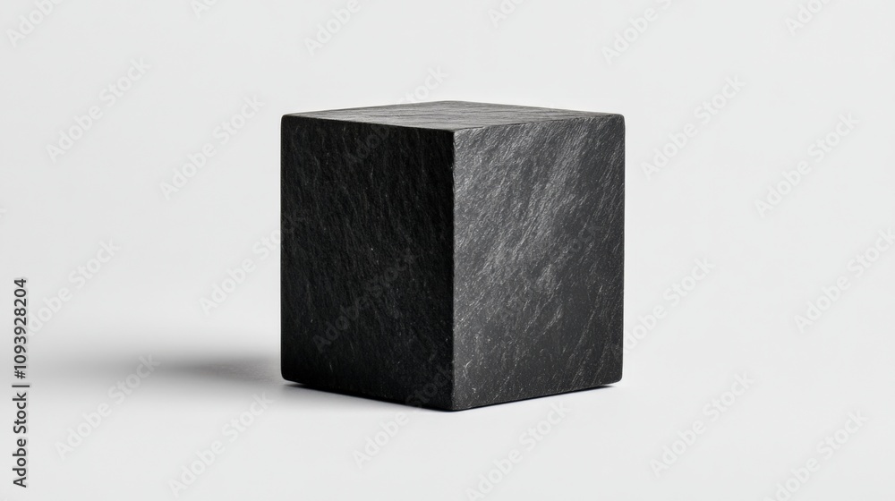 minimalist black cube on a light background for modern design concepts minimalist black cube on a light background for modern design concepts