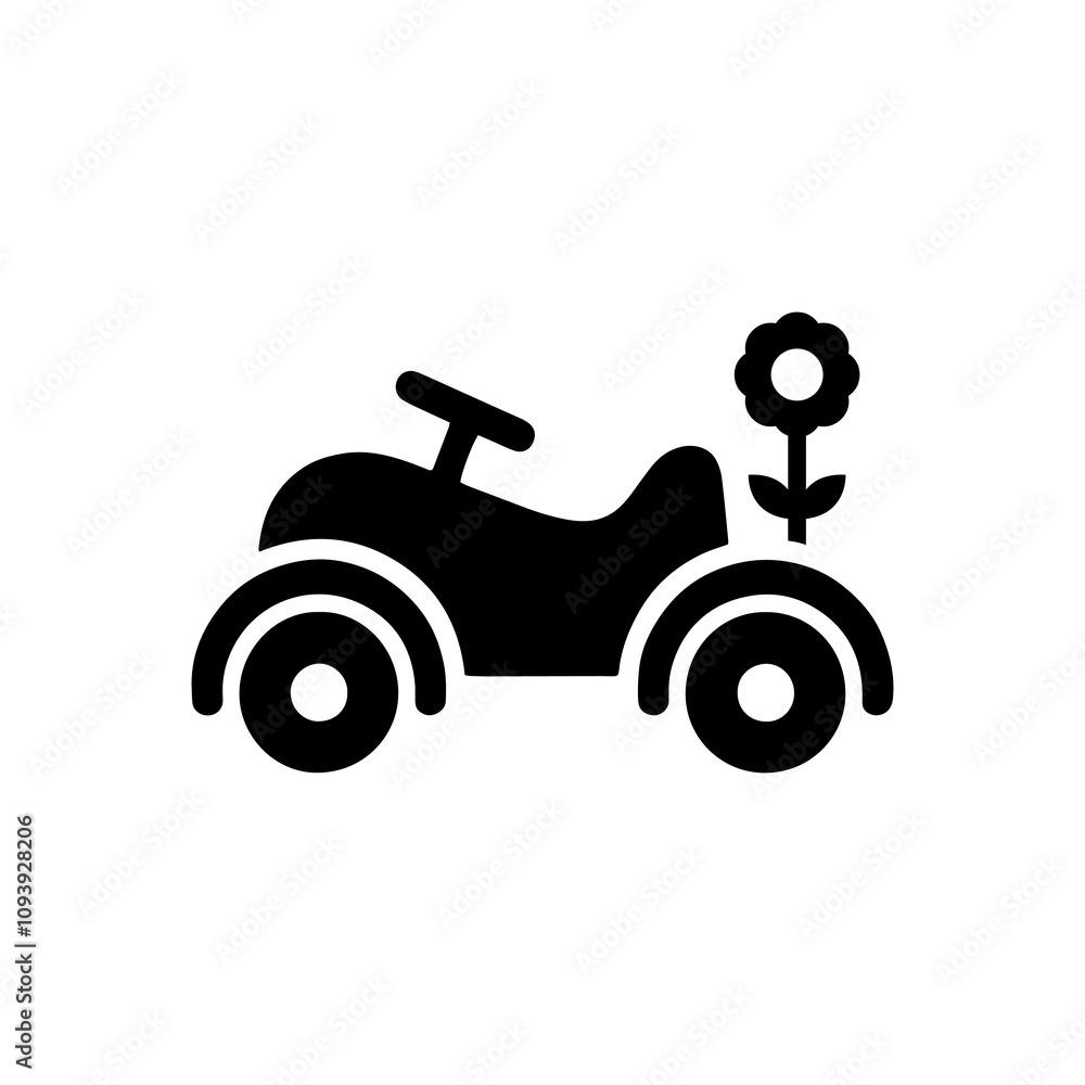 Simple Vector Icon of a toy motorcycle – Logo Design Illustration Simple Vector Icon of a toy motorcycle – Logo Design Illustration