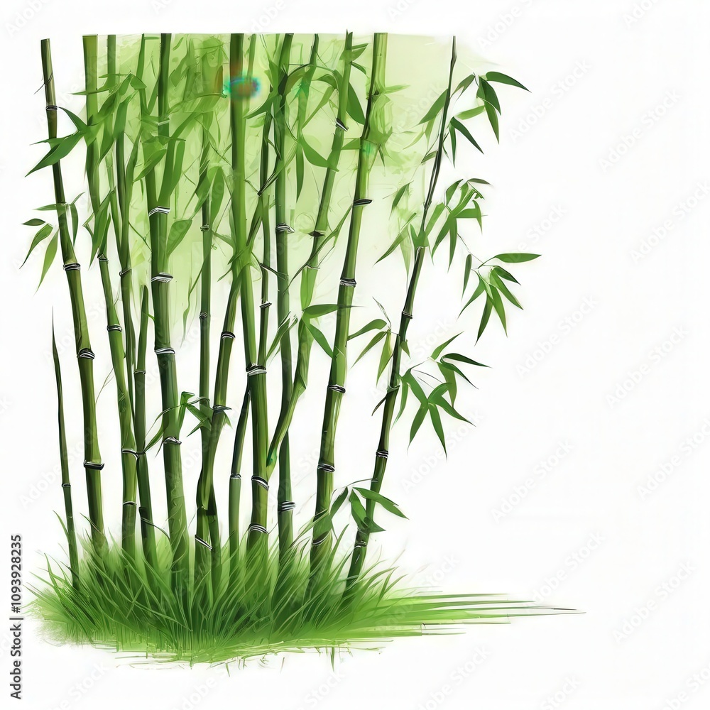 Obraz premium Vibrant Green Bamboo Stalks, the AI Image Generator,
