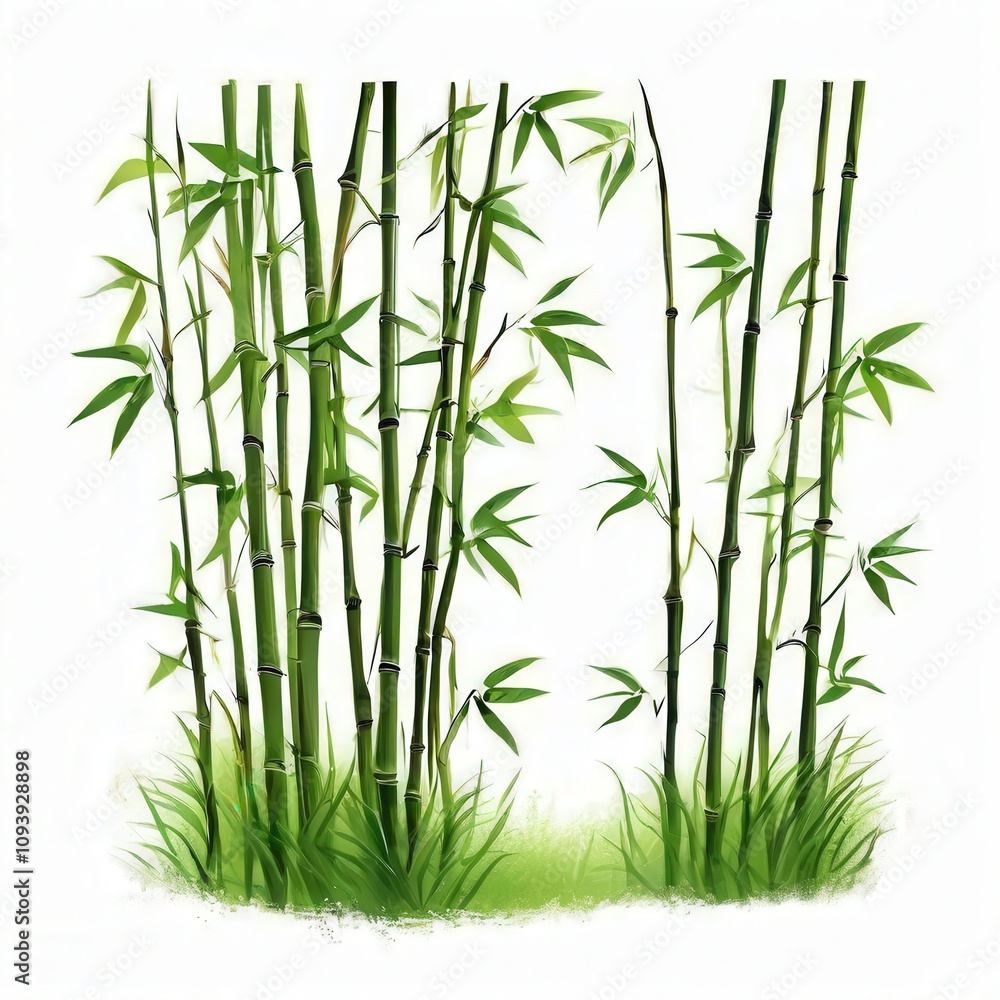 Fototapeta premium Vibrant Green Bamboo Stalks, the AI Image Generator,