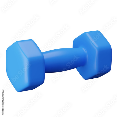 Fitness Woman Dumbbell 3D Illustration