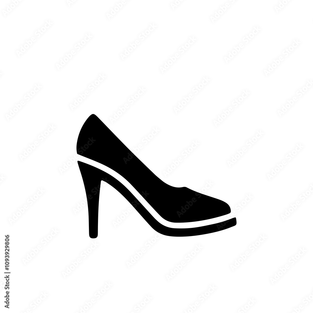 Obraz premium Simple Vector Icon of a stilettos shoes – Logo Design Illustration