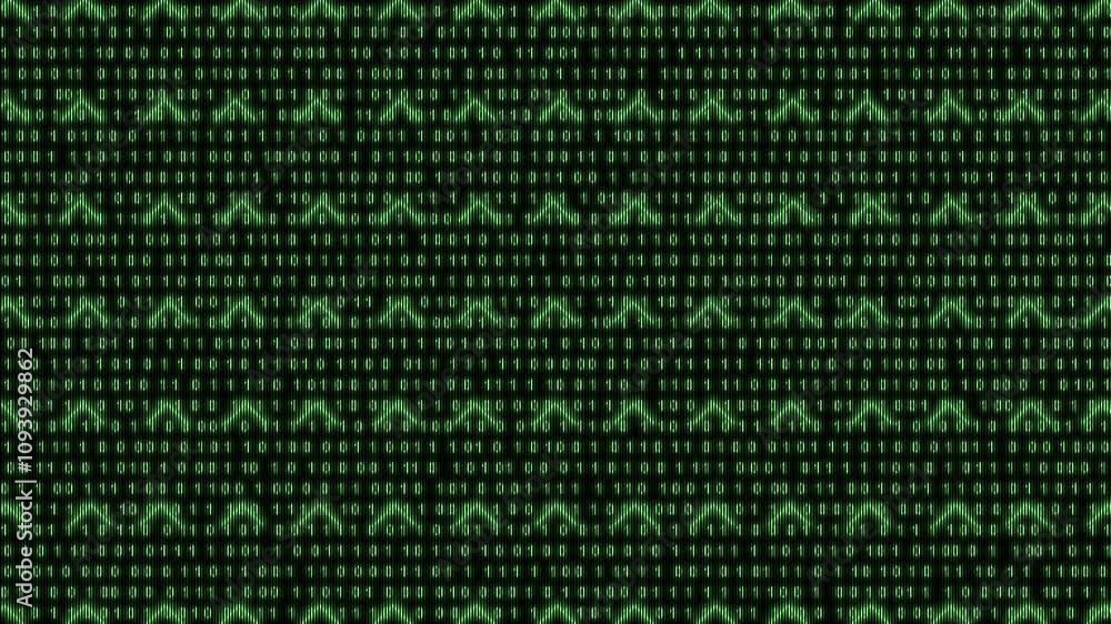 Futuristic Green Matrix Glitch Digital Patterns With Hi-Tech Binary Code Video Animated Background Futuristic Green Matrix Glitch Digital Patterns With Hi-Tech Binary Code Video Animated Background