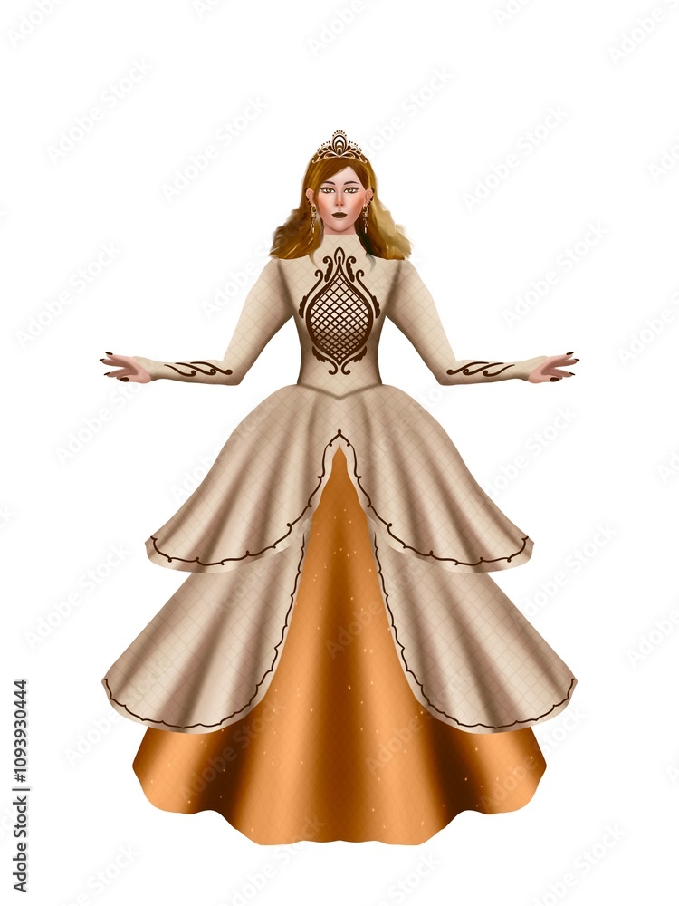 fashion illustration of a woman wearing a charming classic luxury dress for fashion design illustration needs fashion illustration of a woman wearing a charming classic luxury dress for fashion design illustration needs