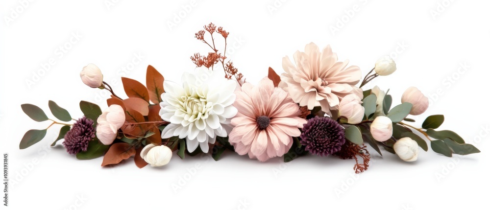 a beautiful arrangement of soft pastel flowers and greenery for decorative purposes a beautiful arrangement of soft pastel flowers and greenery for decorative purposes