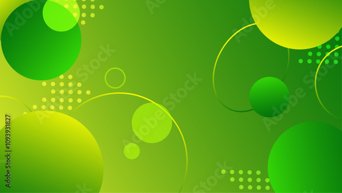 Flat design abstract background with green shapes