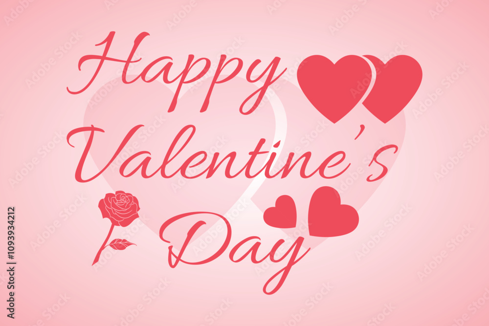 Happy valentines day greeting card with hearts and roses. Happy valentines day greeting card with hearts and roses.