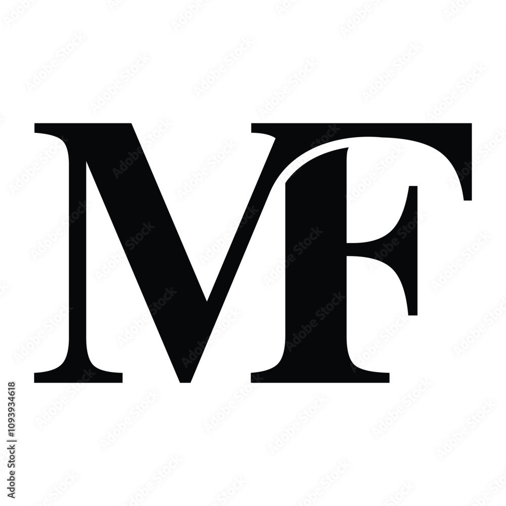 Fotografie MF letter black logo icon template 1
