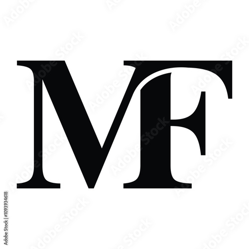 MF letter black logo icon template 1