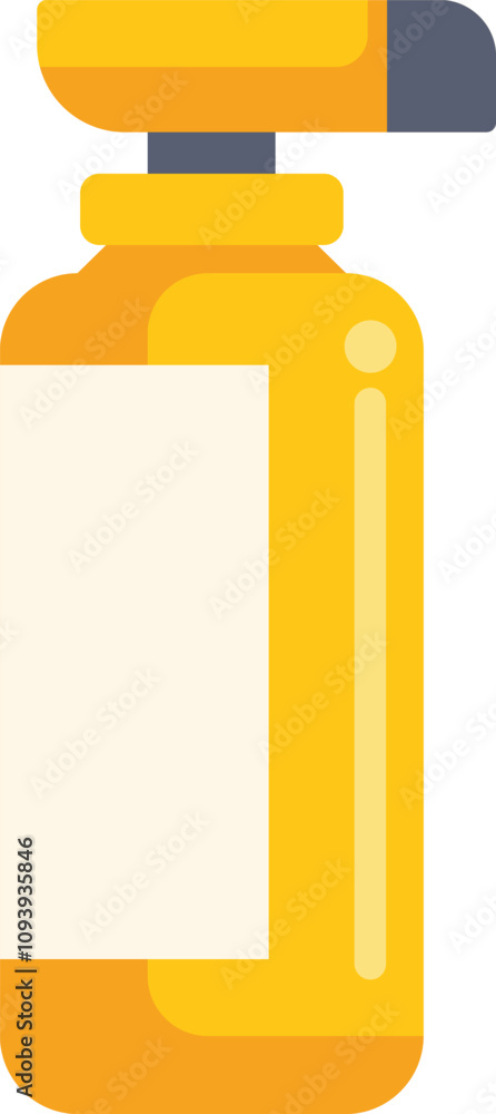 Yellow spray bottle with a blank label is standing, ideal for cleaning or gardening concepts Yellow spray bottle with a blank label is standing, ideal for cleaning or gardening concepts