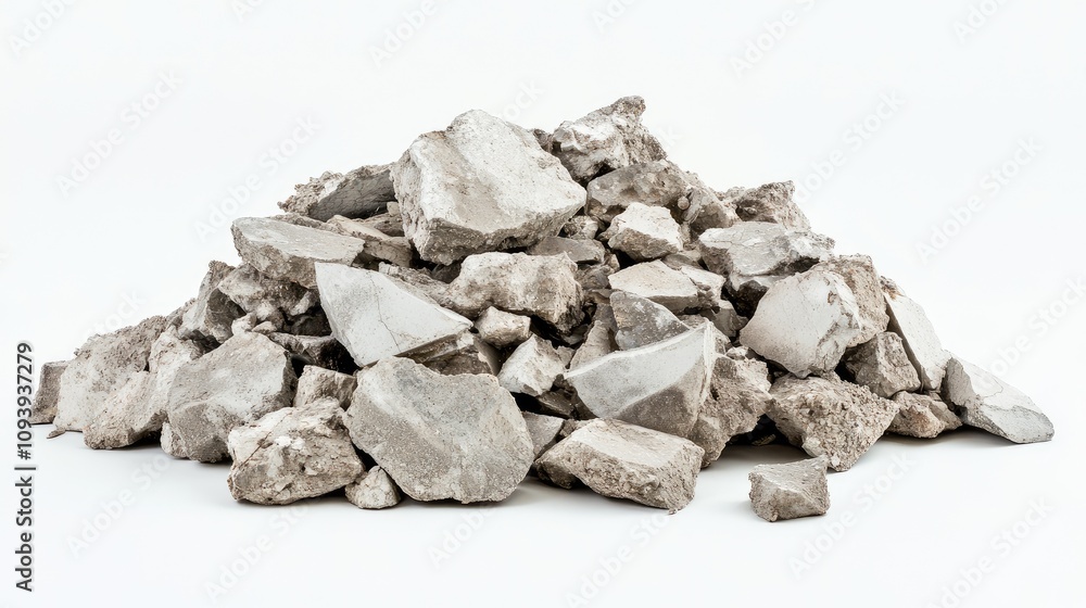 Pile of Broken Concrete Debris for Construction and Renovation Activities, Ideal Background for Artwork and Architecture Projects, Neutral Color Palette Pile of Broken Concrete Debris for Construction and Renovation Activities, Ideal Background for Artwork and Architecture Projects, Neutral Color Palette