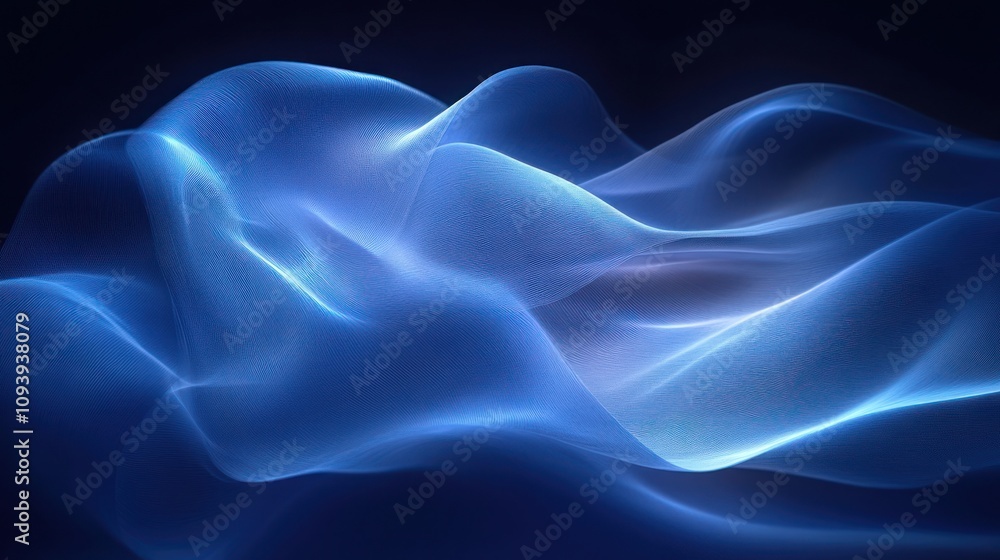 Abstract blue glowing wave. Abstract blue glowing wave.