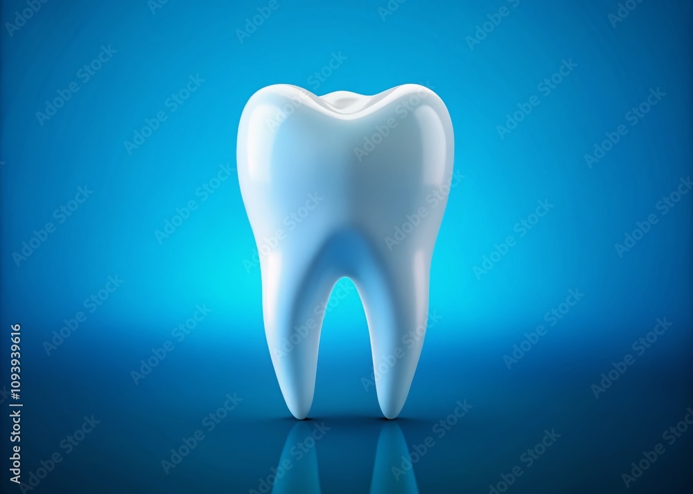 Minimalist Tooth Illustration on a Clean Blue Background for Dental Education and Awareness Minimalist Tooth Illustration on a Clean Blue Background for Dental Education and Awareness