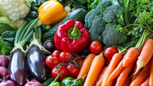 Fresh and Vibrant: A Colorful Display of Vegetables