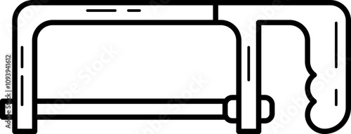 hacksaw carpentry tool outline illustration