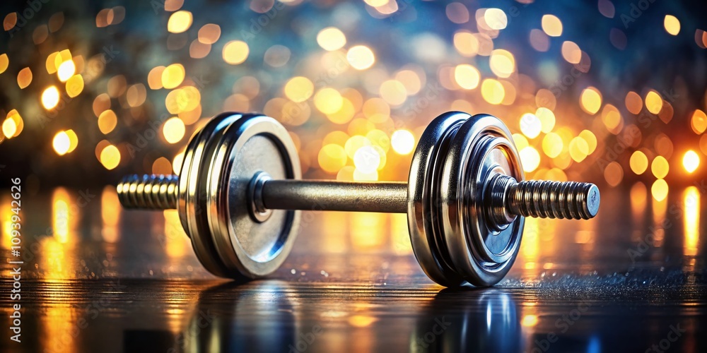 Modern Dumbbell Design with Bokeh Effect for Fitness Enthusiasts in a Soft Focus Background, Perfect for Health and Wellness Marketing Materials Modern Dumbbell Design with Bokeh Effect for Fitness Enthusiasts in a Soft Focus Background, Perfect for Health and Wellness Marketing Materials