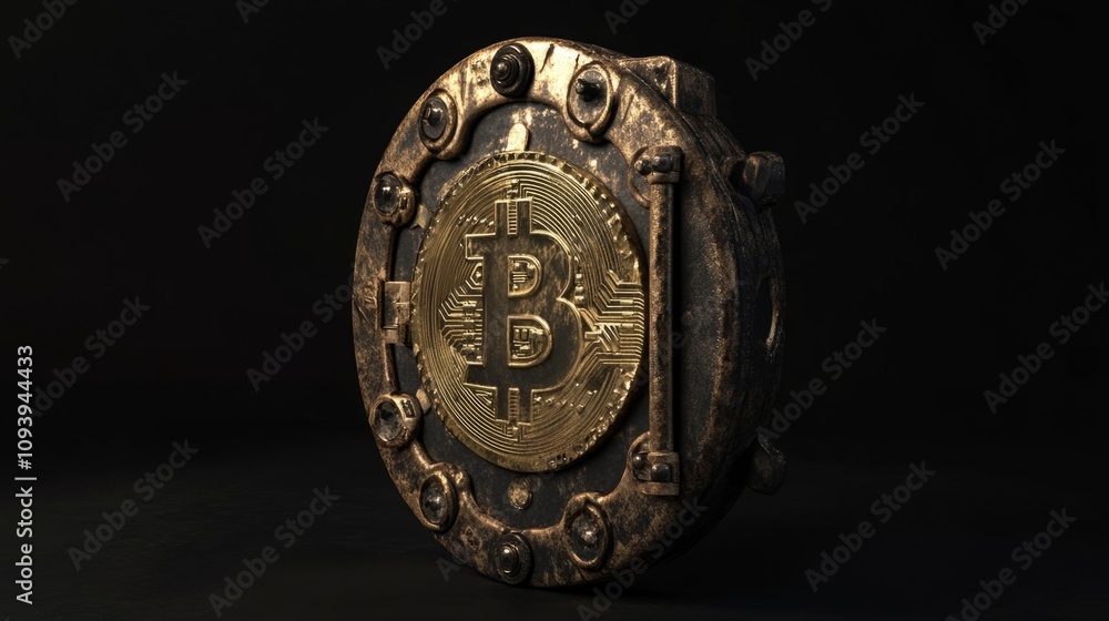A futuristic lock with cryptocurrency symbols embedded in it, representing secure digital transactions and privacy in the world of blockchain technology A futuristic lock with cryptocurrency symbols embedded in it, representing secure digital transactions and privacy in the world of blockchain technology