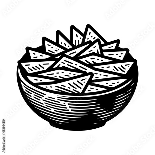 Simple Vector Icon of a Chilaquiles  – Logo Design Illustration