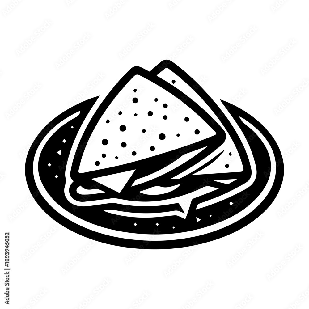 Simple Vector Icon of a Quesadillas – Logo Design Illustratio Simple Vector Icon of a Quesadillas – Logo Design Illustratio