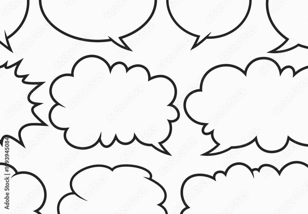 a set of speech bubbles with different shapes and sizes in magical drawing professional setting a set of speech bubbles with different shapes and sizes in magical drawing professional setting