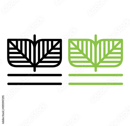 vector illustration. set of leaf icons 