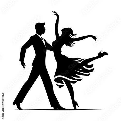Simple Vector Icon of a dancing – Logo Design Illustration