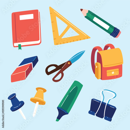 School supplies element set