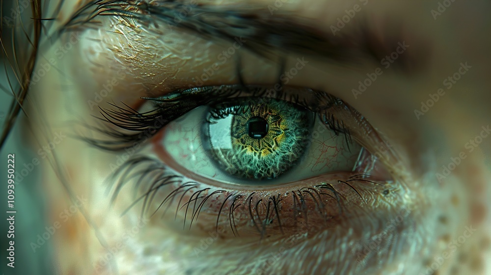 Fototapeta premium Close-Up of a Human Eye with Intricate Detail
