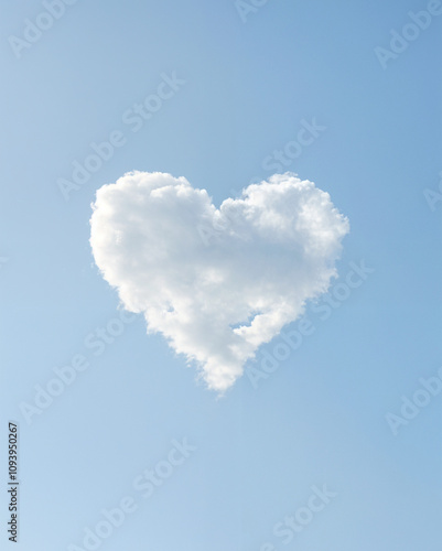 A heart shaped cloud is in the sky - generated  by ai