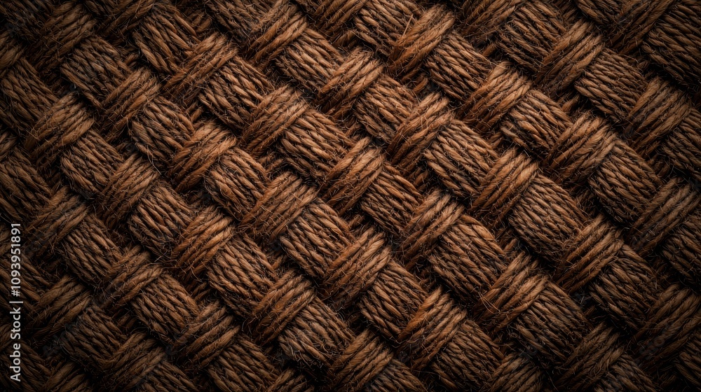 Textured woven natural fibers background Textured woven natural fibers background