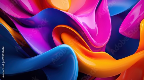 Wallpaper Mural Vibrant abstract waves of colorful fluid shapes Torontodigital.ca