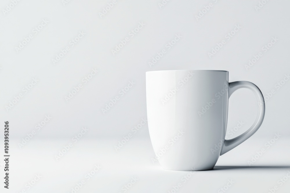 Obraz premium minimalist white mug on a clean surface