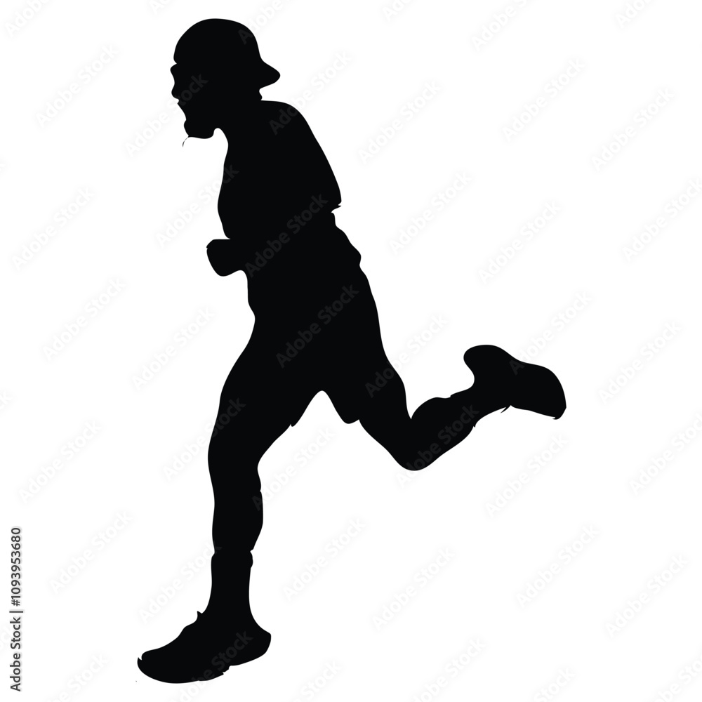 Runing silhouette black color. Runing silhouette black color.