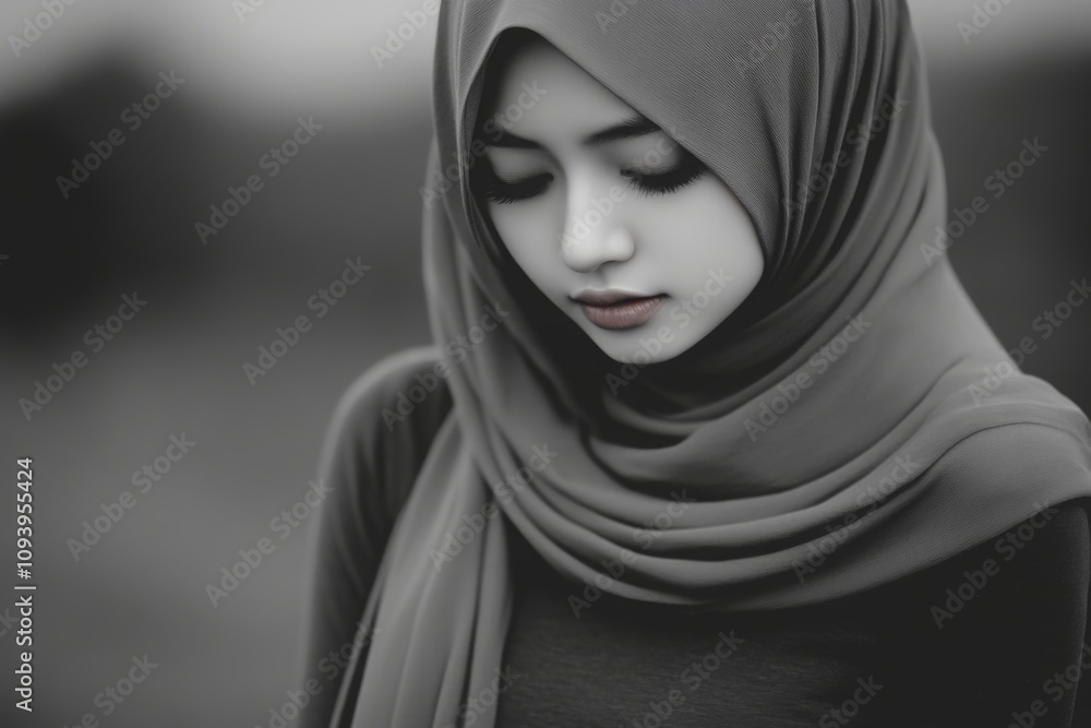 Serene and Contemplative - A Portrait of a Veiled Woman Serene and Contemplative - A Portrait of a Veiled Woman