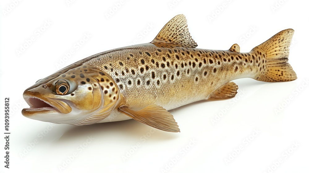 Brown trout isolated on white background. Brown trout isolated on white background.