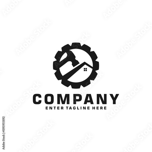 vector logo construction services,logo contractor repair and home building services,hammer icon,emblem,badgecontractor logo.eps