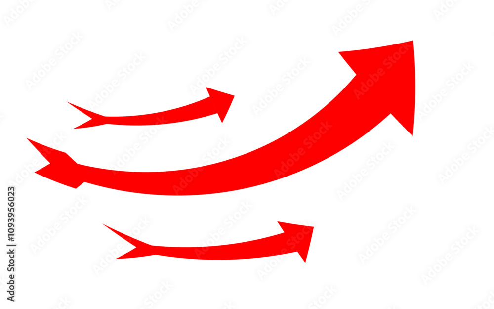 arrows red icon with curved forward direction isolated on white background. set of right arrow sign vector. element of illustration design arrows red icon with curved forward direction isolated on white background. set of right arrow sign vector. element of illustration design
