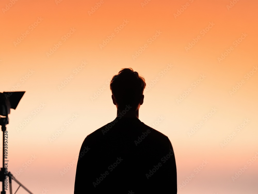 silhouette of a person against a vibrant sunset sky silhouette of a person against a vibrant sunset sky