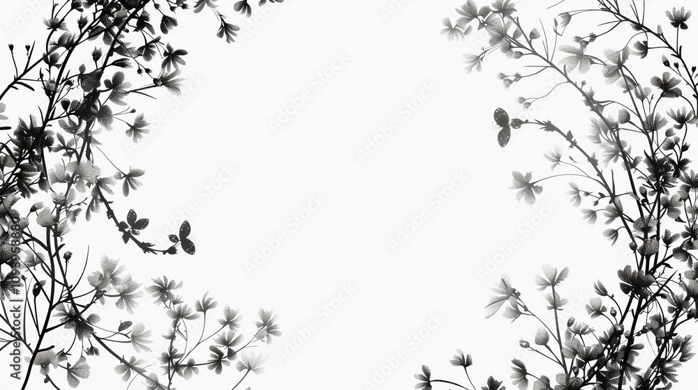花の枝のレトロボーダー15 花の枝のレトロボーダー15