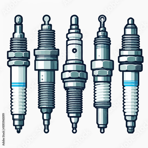 car Spark Plug set vector 