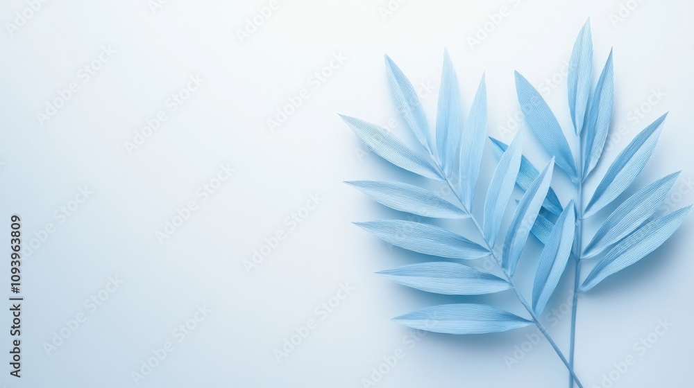 soft blue leaves on a light background for a calming aesthetic soft blue leaves on a light background for a calming aesthetic