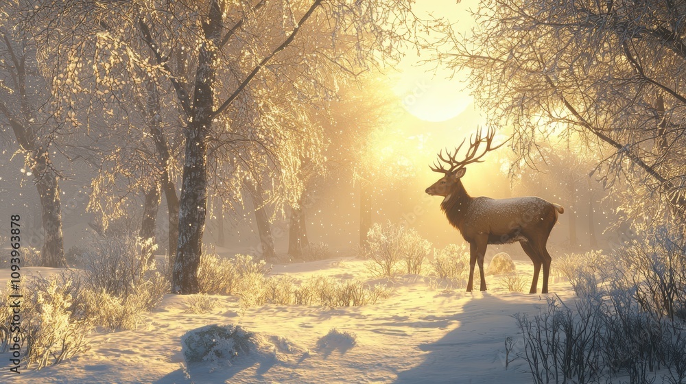 Majestic elk in winter wonderland enchanted forest nature photography serene environment sunlit scene wildlife beauty Majestic elk in winter wonderland enchanted forest nature photography serene environment sunlit scene wildlife beauty