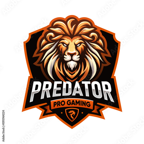 Lion head gaming logo for esport and sport mascot