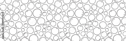 Doodle air bubbles seamless pattern.  Simple repeated background.