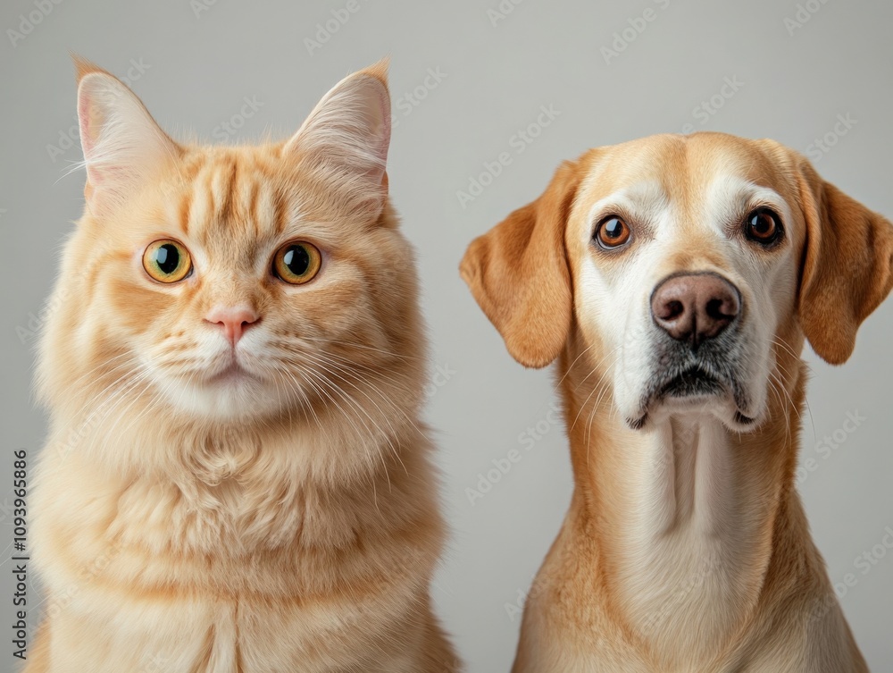 adorable cat and dog duo posing together adorable cat and dog duo posing together