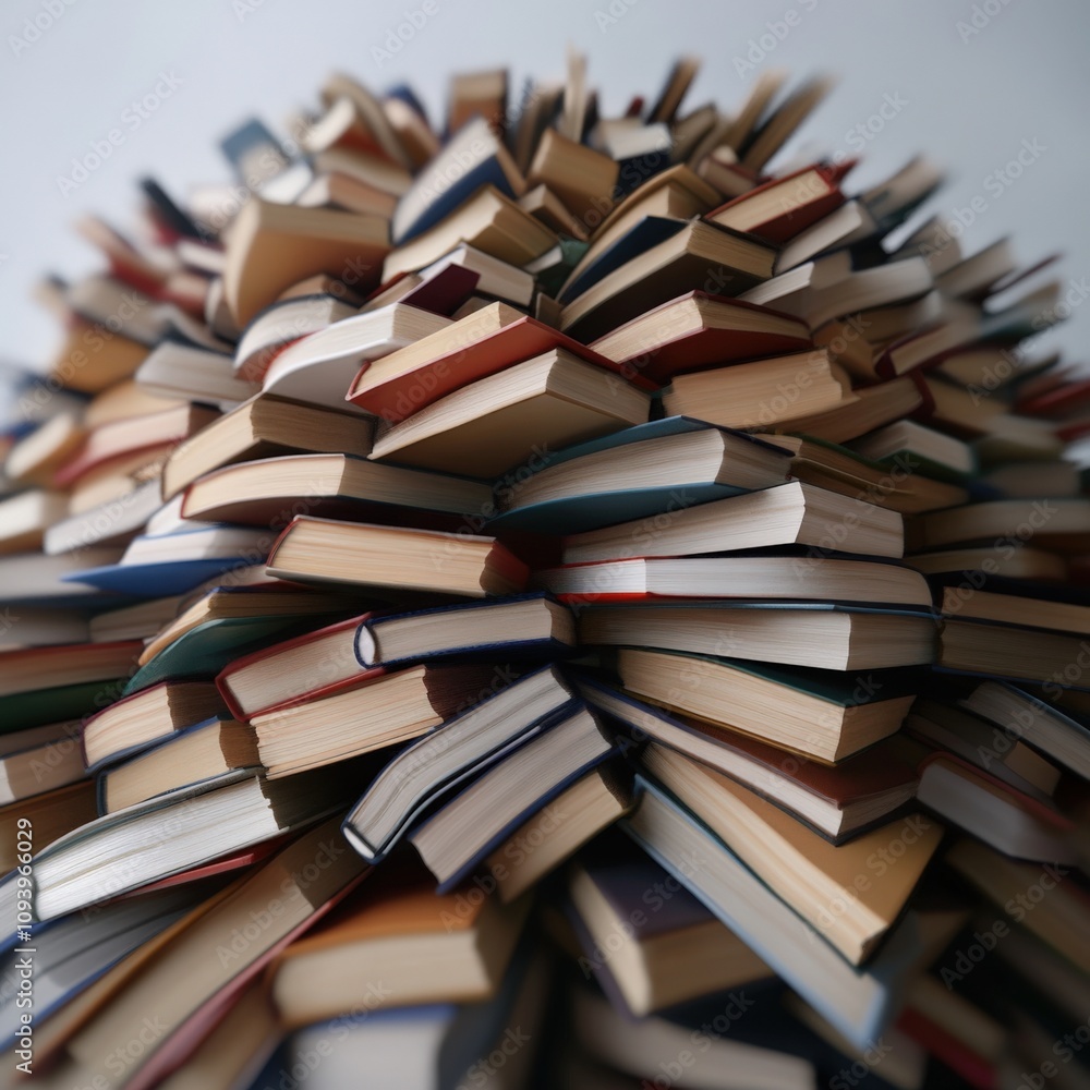 a creative arrangement of stacked books showcasing various colors and sizes a creative arrangement of stacked books showcasing various colors and sizes